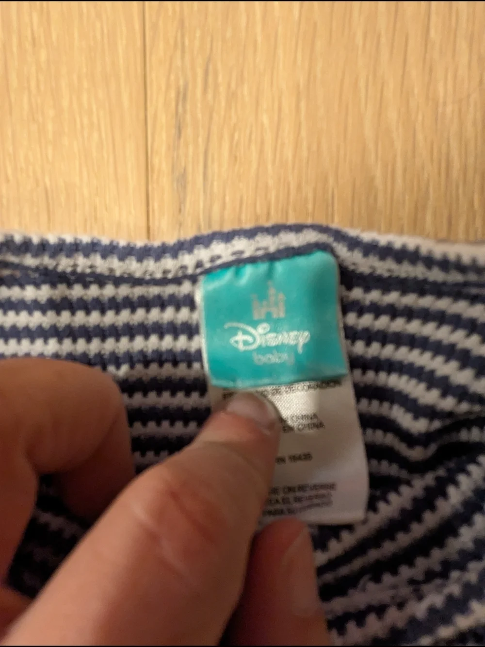 Disney Navy and White Striped Mickey & Pluto One-Piece Bodysuit